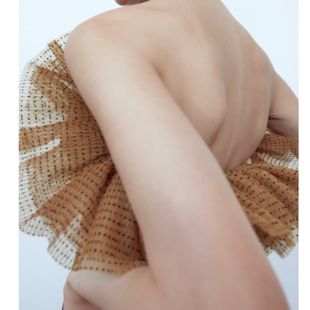 Zara Tulle Strapless Crop Top - Picture 3 of 7